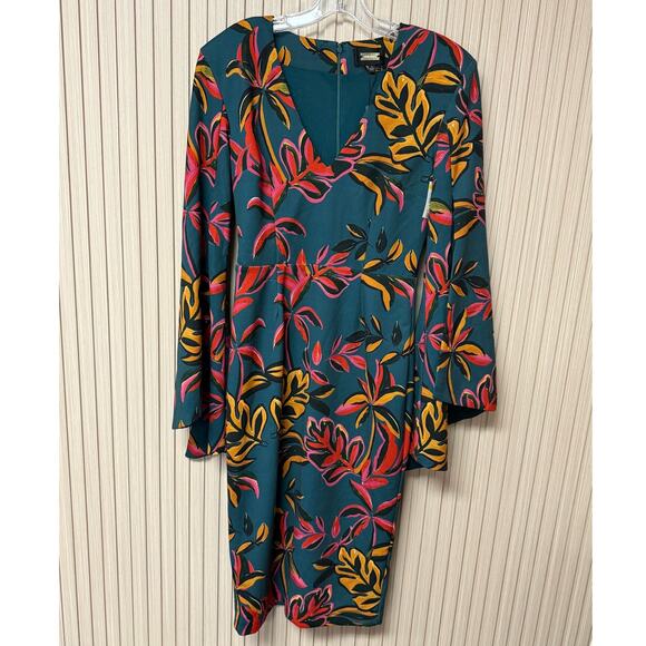 ALEXIA ADMOR Ocean Flare Sleeve Midi Dress In Multi Size S - Picture 2 of 14